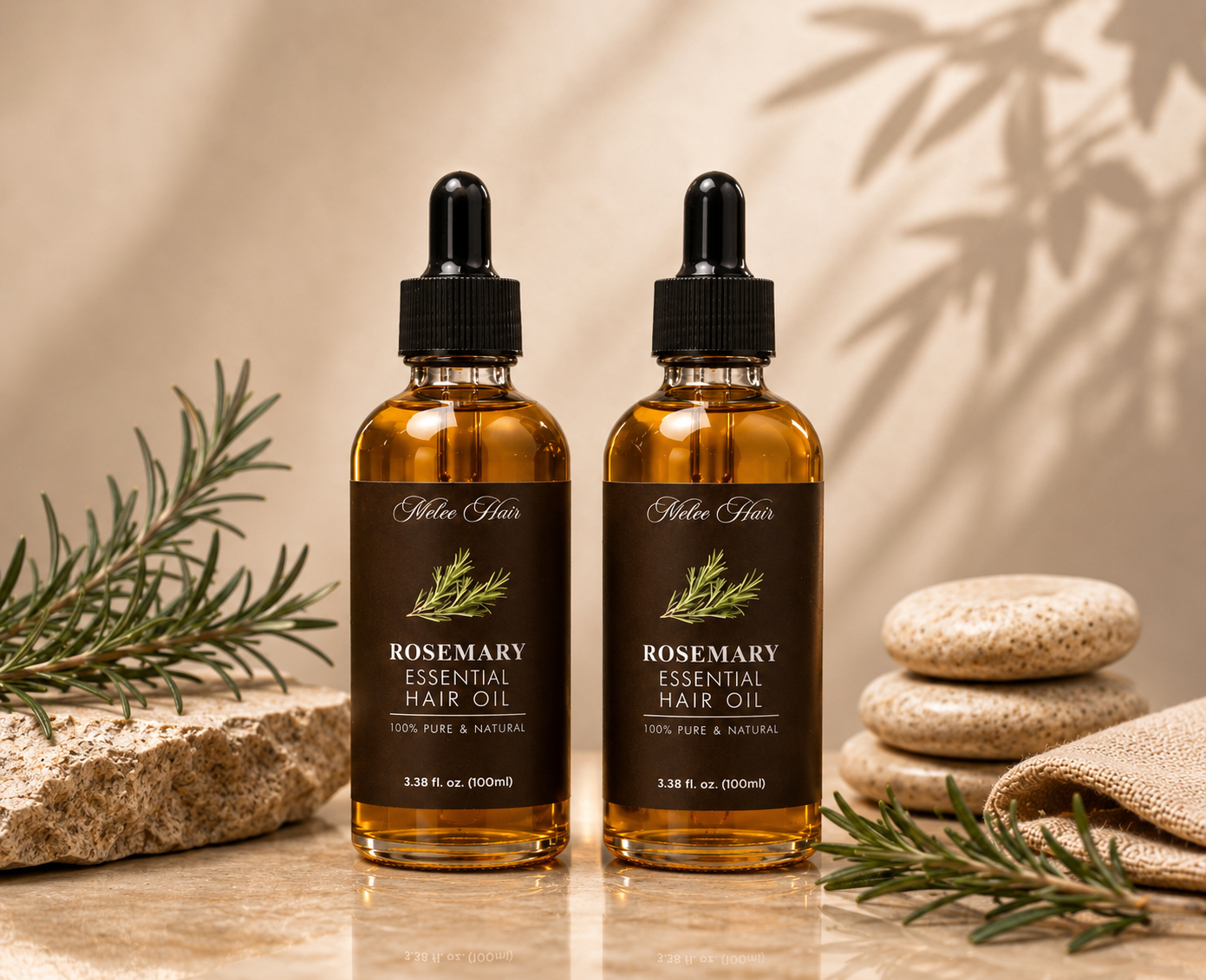 Duo d’huiles capillaires au romarin – 2 × 100 ml